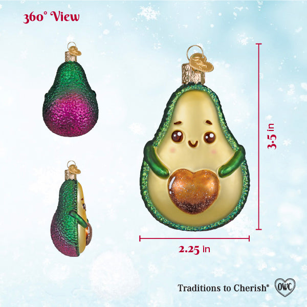 Happy Avocado Ornament