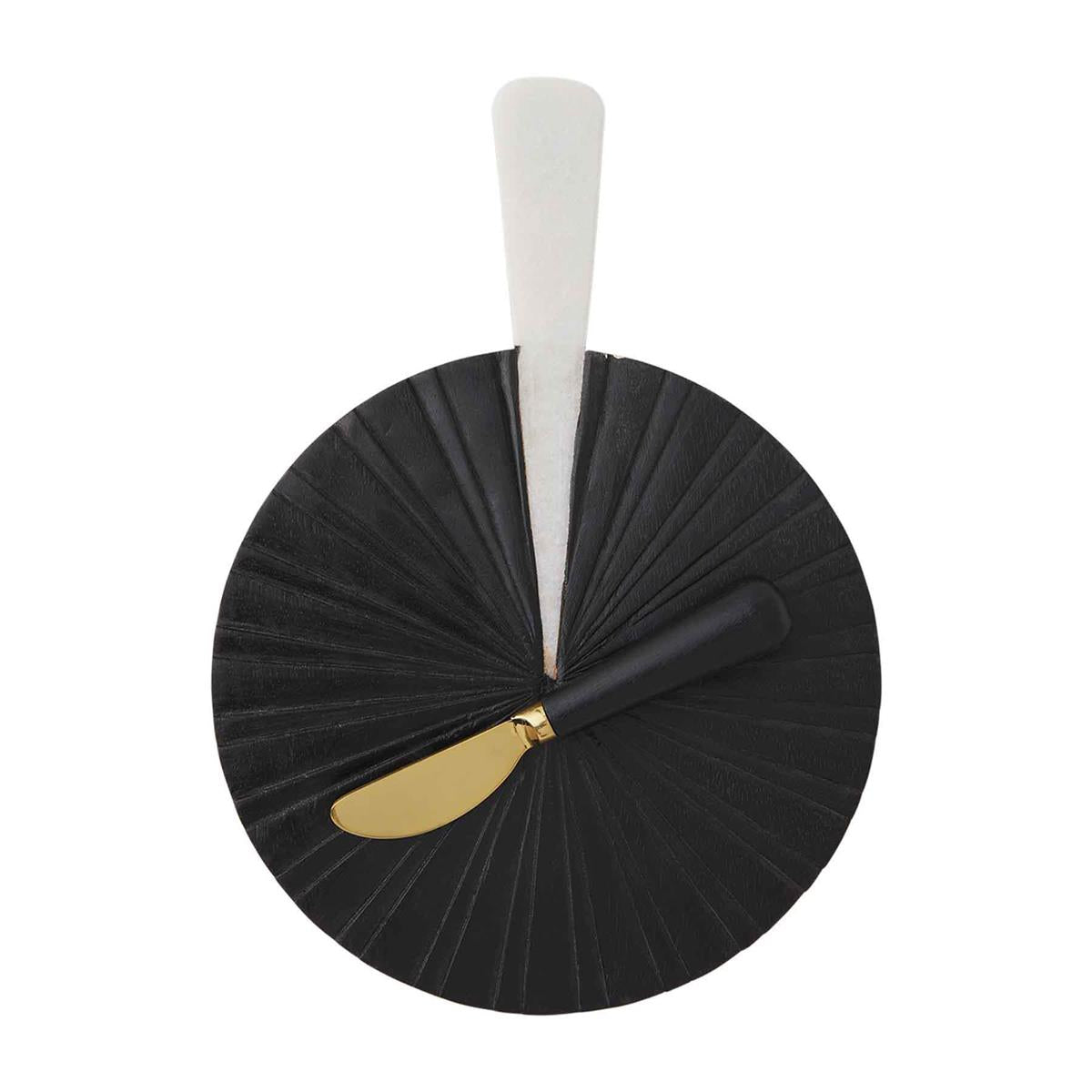 BLACK MARBLE ROUND BOARD SET