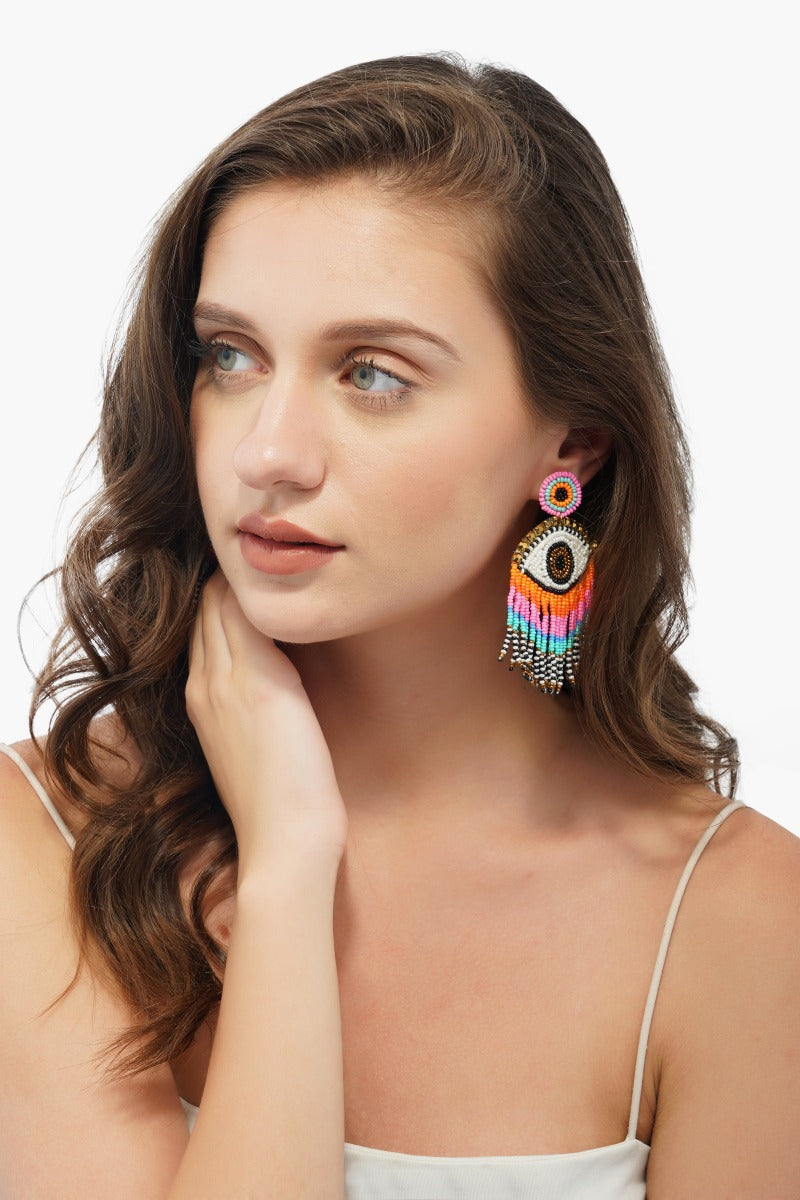 Rainbow Evil Eye Earrings