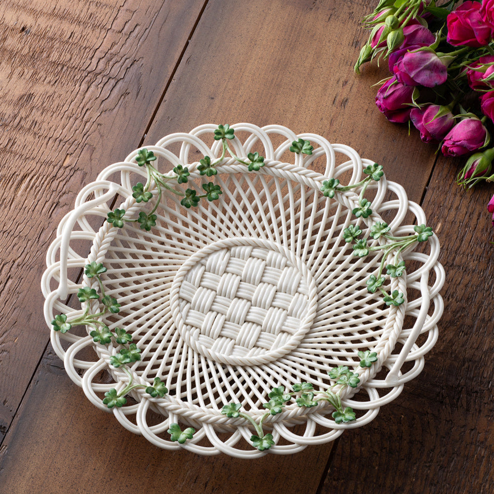 Belleek Shamrock Heritage Basket