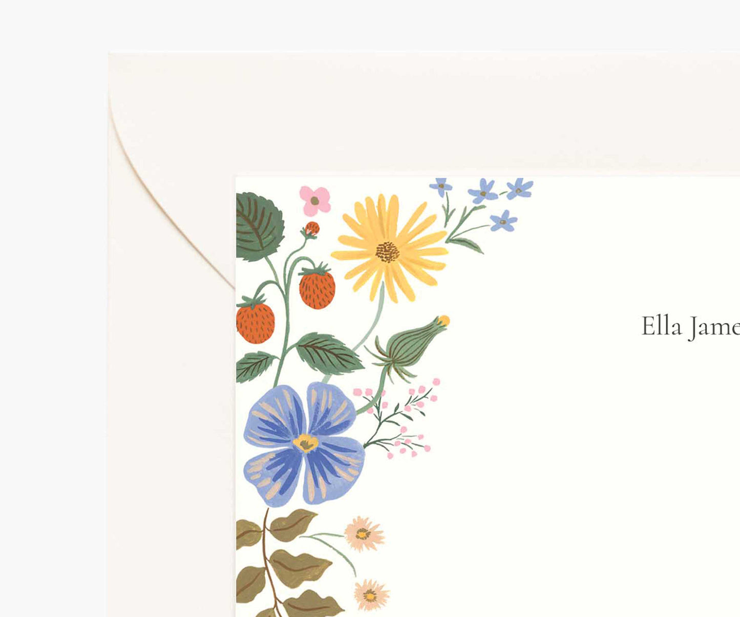 Floral Personalized Stationery - Strawberry Fields