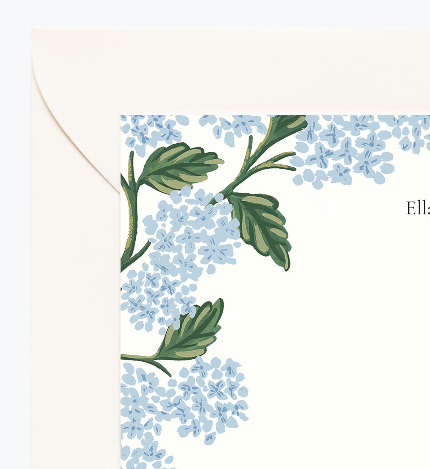 Floral Personalized Stationery - Hydrangea Blue