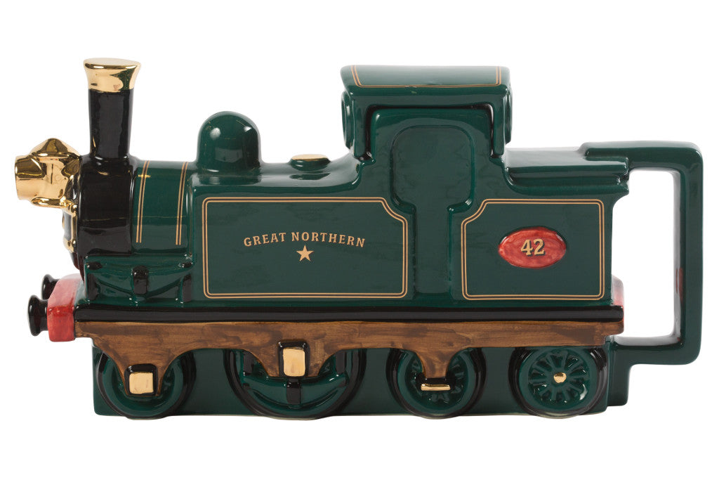 Ceramic Inspirations Steam Train Green Teapot