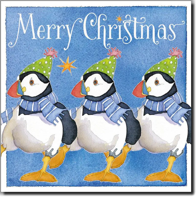 Emma Ball Dancing Puffins Christmas Cards Pack 6
