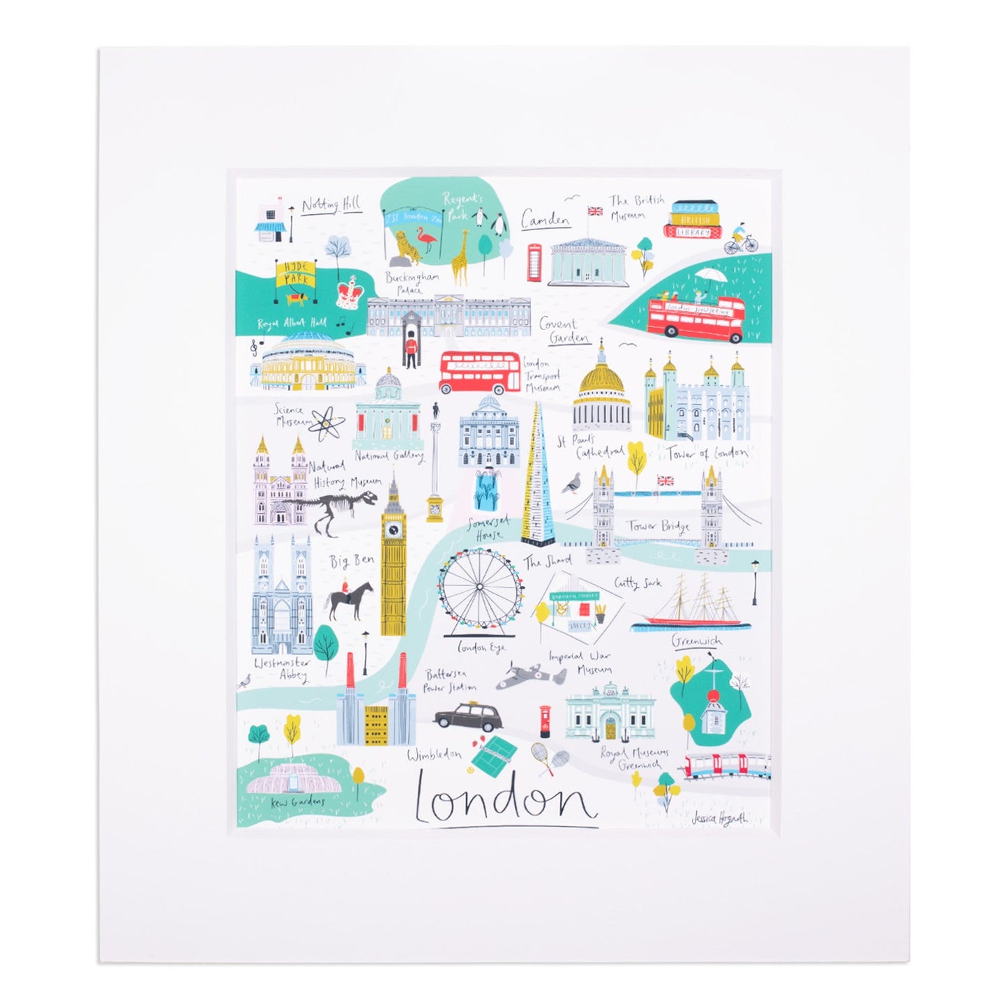 Jessica Hogarth Map Large Print 14" x 12"