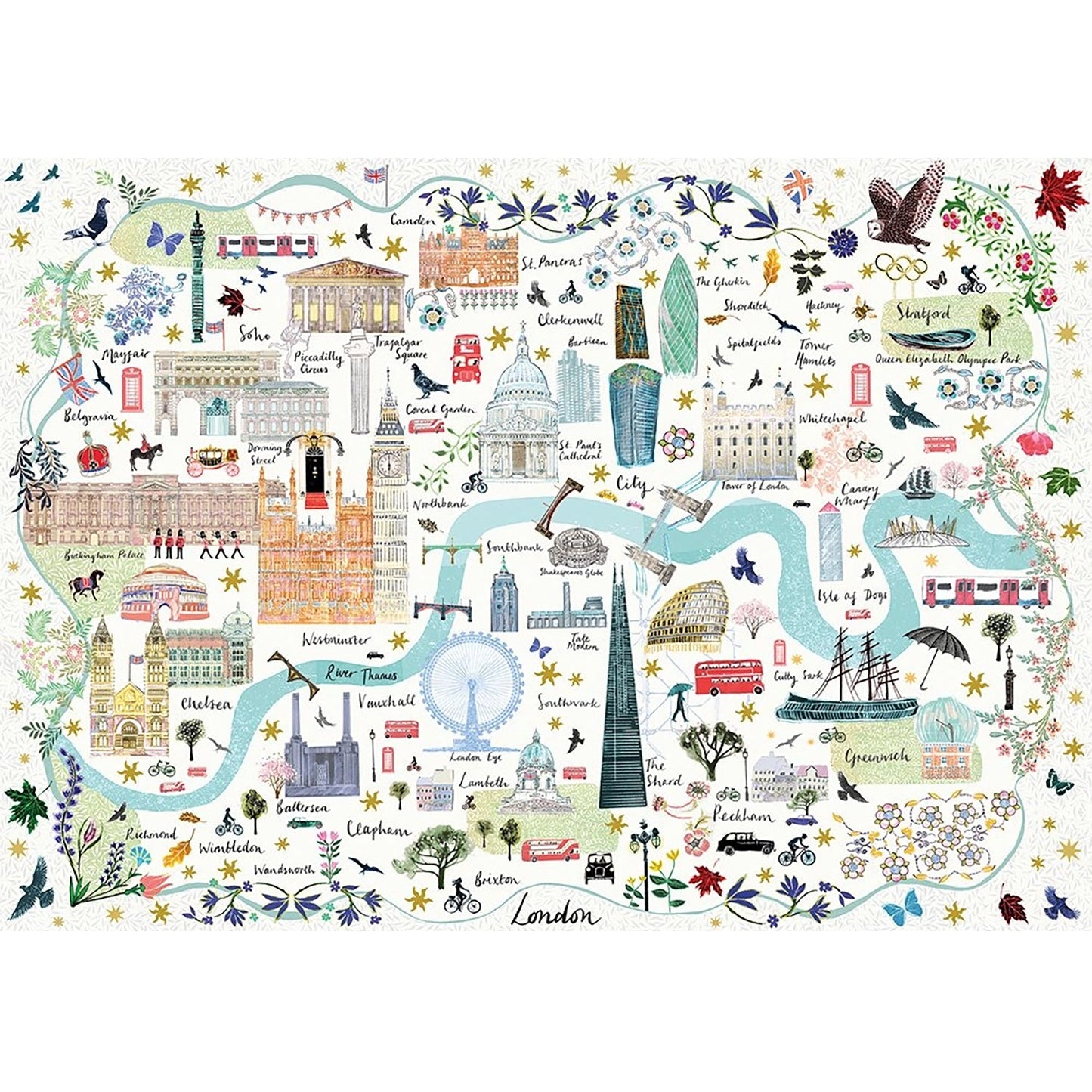 Gibsons Josie Shenoy Map of London 1000pc Puzzle