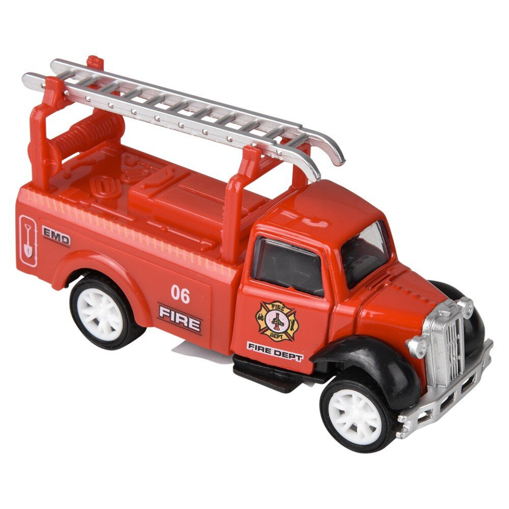 3" Die Cast Pull Back Classic Fire Engine
