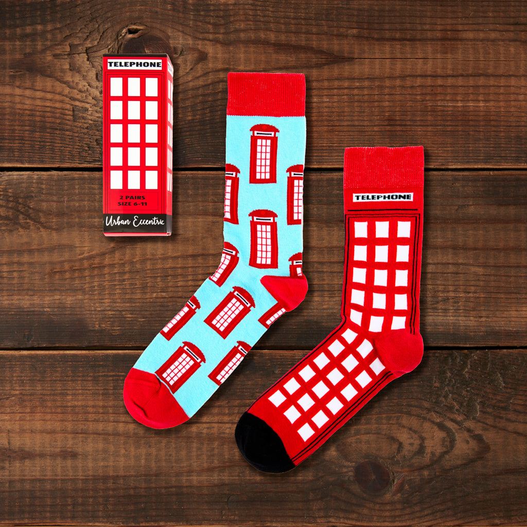 Urban Eccentric Socks Telephone Box Two Pack