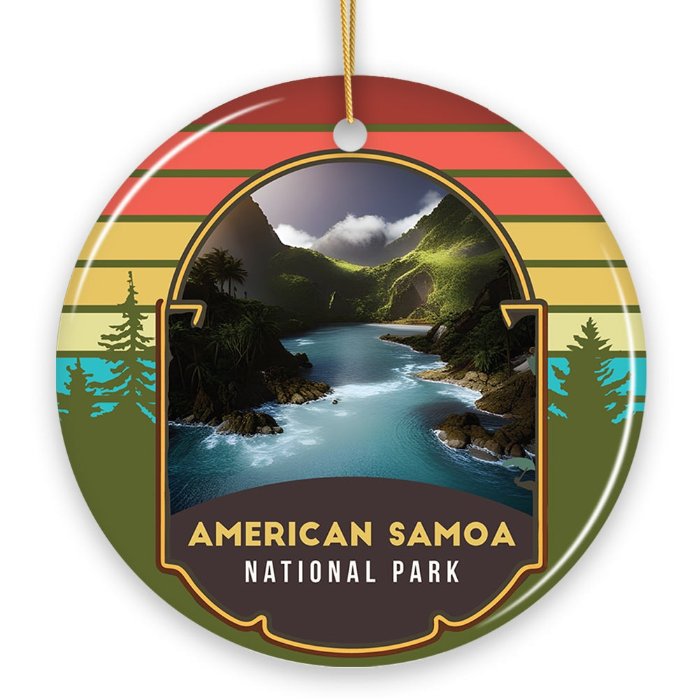 American Samoa National Park Retro Style Ornament, Tutuila Tourist Attraction and Gift