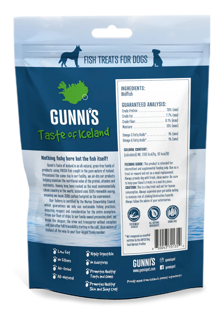Gunni'a a Taste of Iceland 3 Pack Wolffish Chewy Sticks