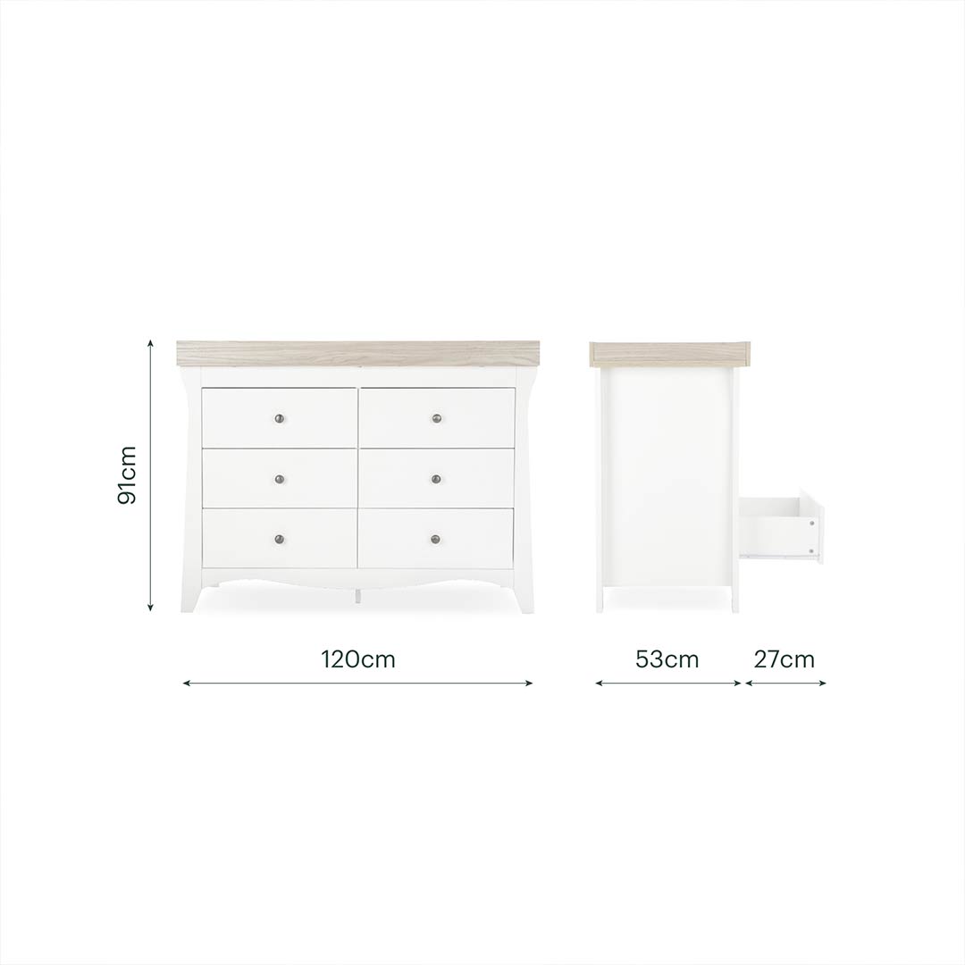 CuddleCo Clara Luxe 2pc Set - White/Ash