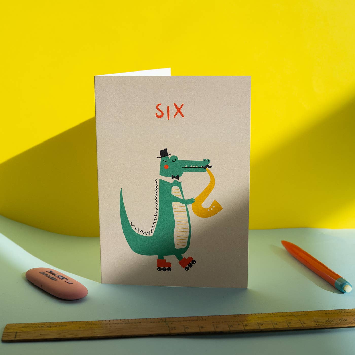 6th Birthday Card – Circus Croc