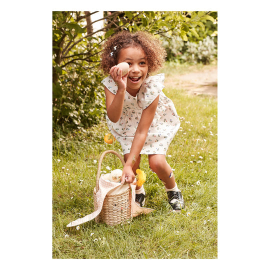 Gingham Bunny Straw Bag