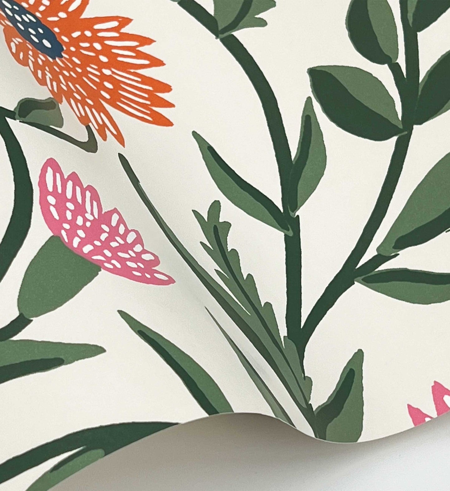 Aster Wallpaper - Linen & Coral