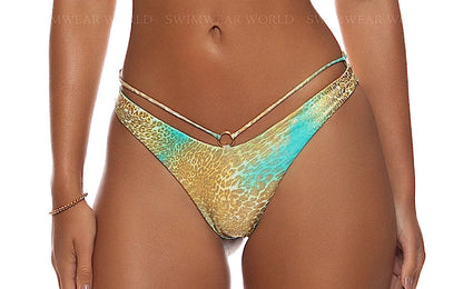 Double Loop Bandeau Crop-Strappy Loop Bikini