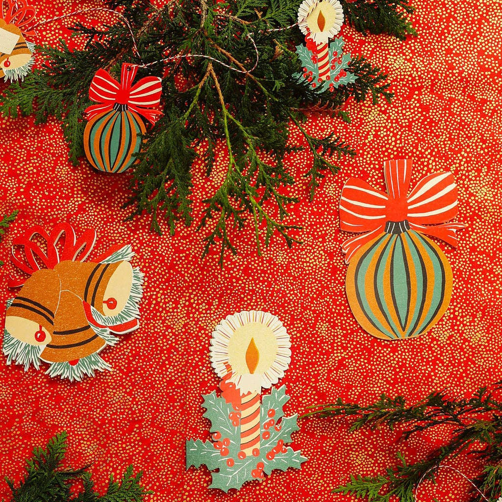 Candle Die Cut Card - Jingle Bells Collection