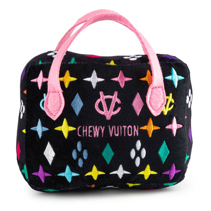 Haute Diggity Dog - Black Monogram Chewy Vuiton Handbag Squeaker Dog Toy