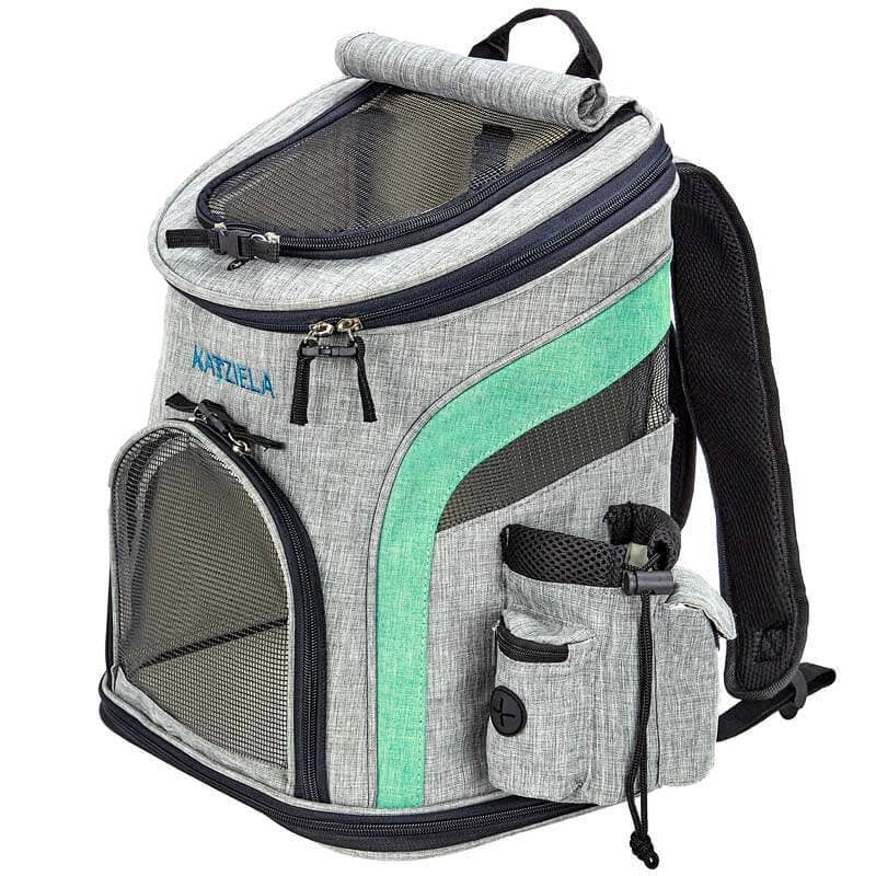 Katziela - Pet Carrier Voyager Backpack For Dogs and Cats Red and Green