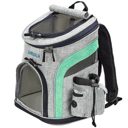 Katziela - Pet Carrier Voyager Backpack For Dogs and Cats Red and Green