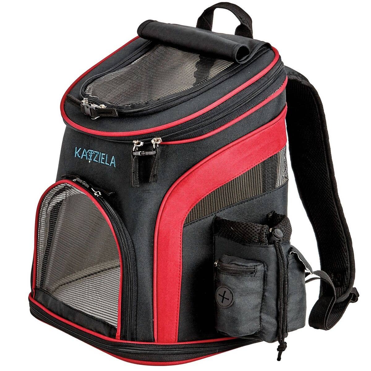 Katziela - Pet Carrier Voyager Backpack For Dogs and Cats Red