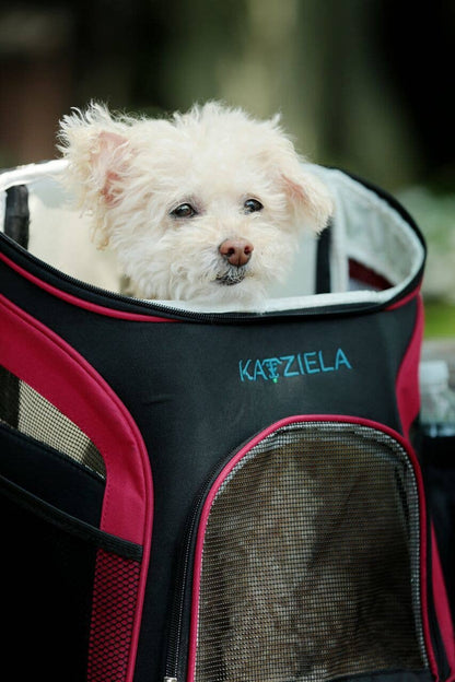 Katziela - Pet Carrier Voyager Backpack For Dogs and Cats Red