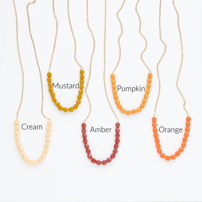 Colorful Glass Bead Necklace,  Layering necklace
