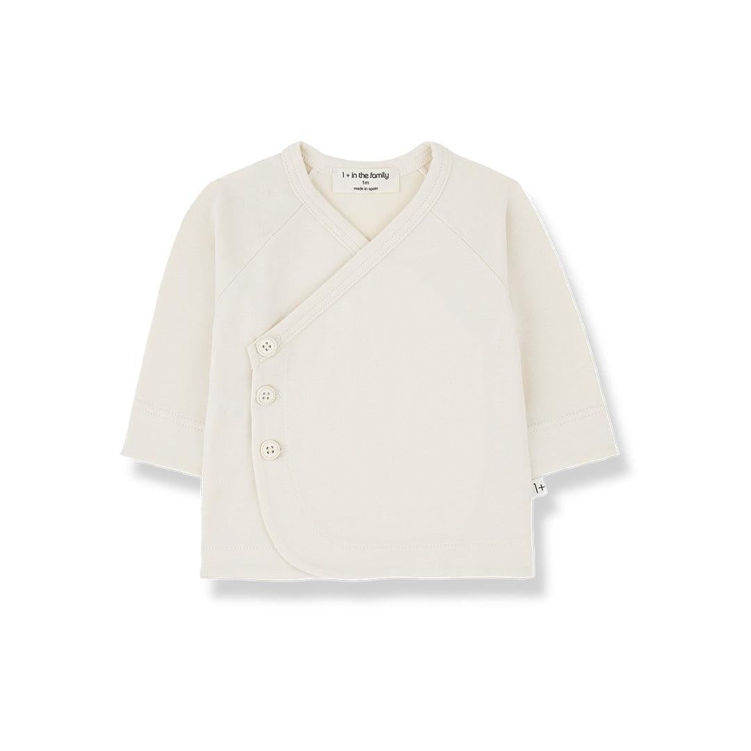 1+ In The Family Elodie Long Sleeve Newborn Shirt - Ecru
