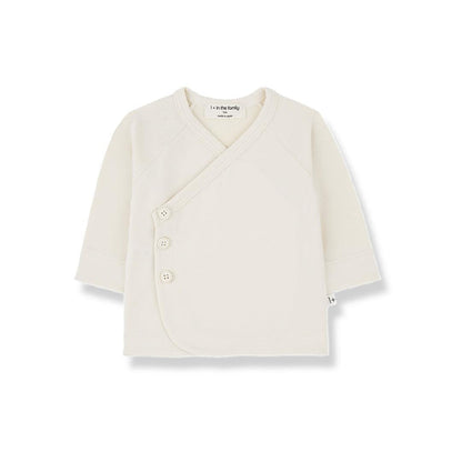 1+ In The Family Elodie Long Sleeve Newborn Shirt - Ecru