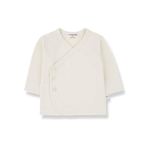 1+ In The Family Elodie Long Sleeve Newborn Shirt - Ecru