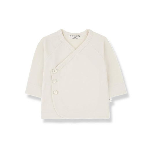 1+ In The Family Elodie Long Sleeve Newborn Shirt - Ecru