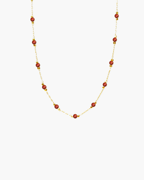 Carnelian Stone Beaded Necklace