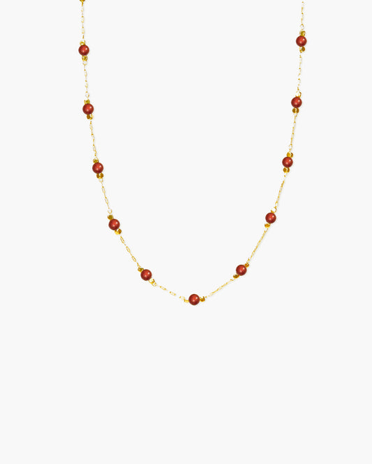 Carnelian Stone Beaded Necklace