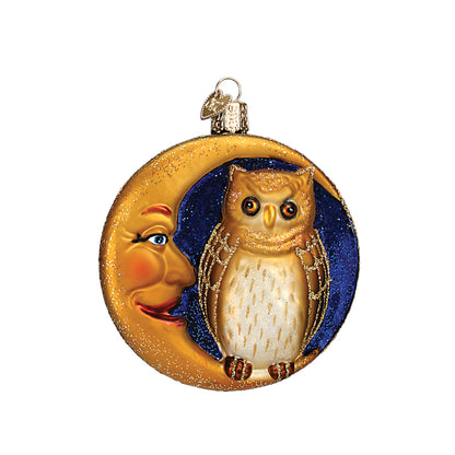 Owl In Moon Ornament