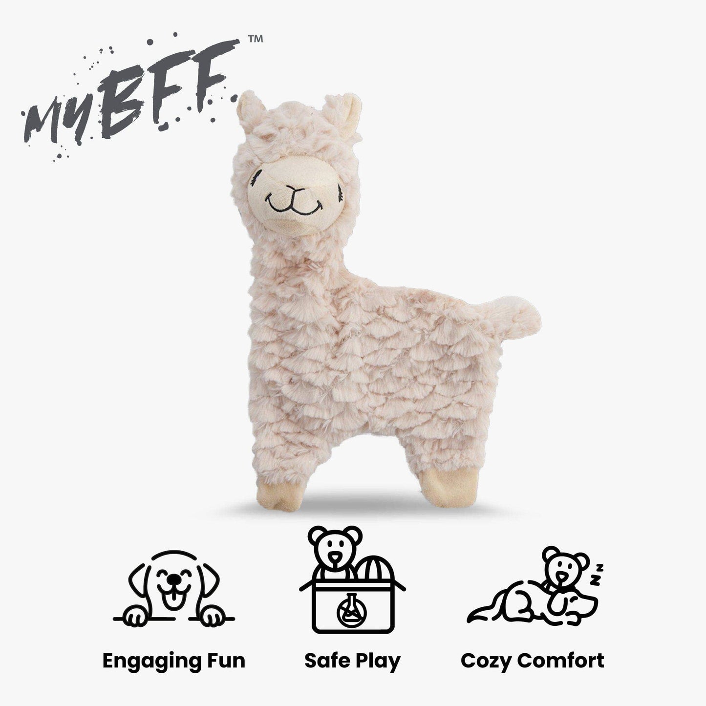 Nandog Pet Gear - My BFF Grumpy The Alpaca Plush Dog Toy