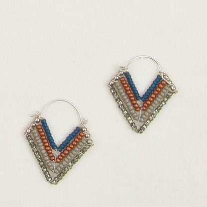 Chevron Bead Hoop Earrings