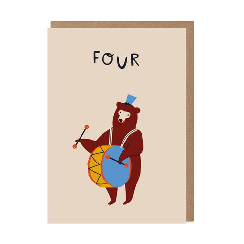 4th Birthday Card – Circus Bear