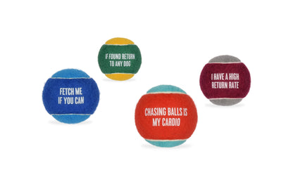 P.L.A.Y. Pet Lifestyle and You - Dog Tennis Ball - 4 Pack