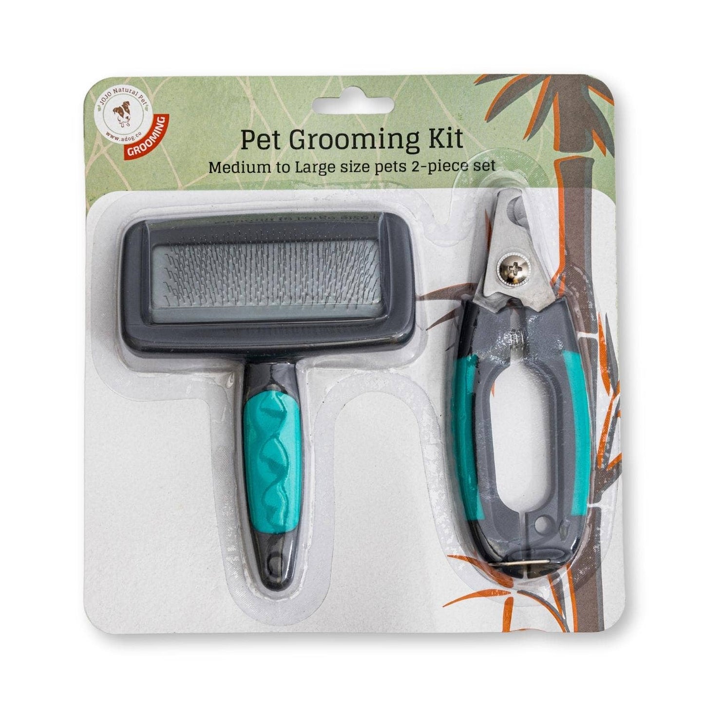 Jojo Modern Pets - 2-in-1 Essential Pet Grooming Kit - Brush & Clippers Set