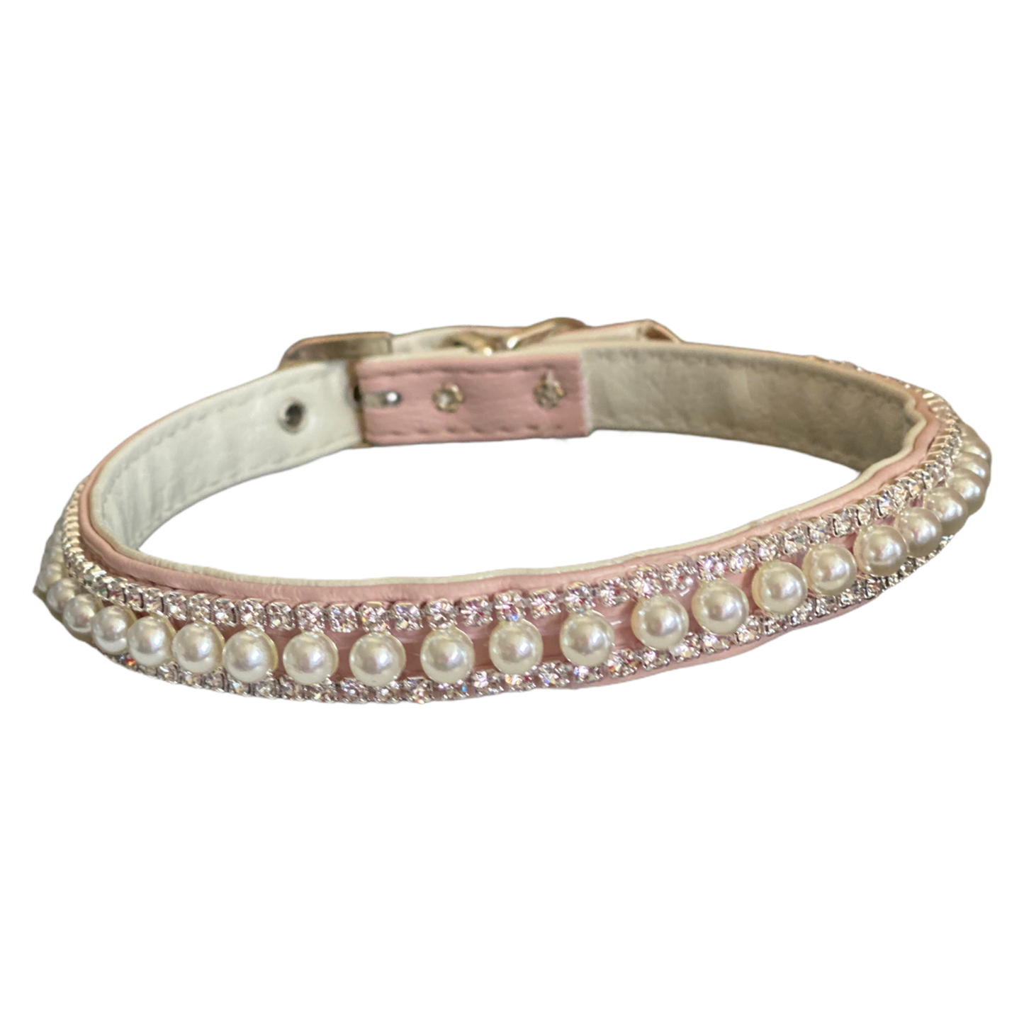 Bark Fifth Avenue - Pretty in Pink Pearl and Rhinestone Collar