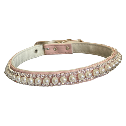 Bark Fifth Avenue - Pretty in Pink Pearl and Rhinestone Collar