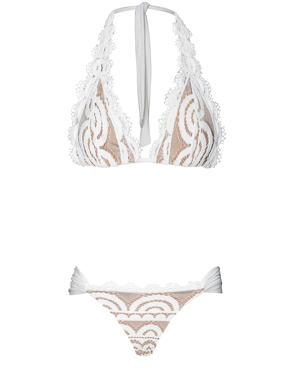 Lace Halter-Lace Fanned Bikini