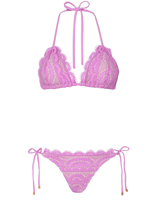 Lace Triangle-Lace Tie Side Bikini