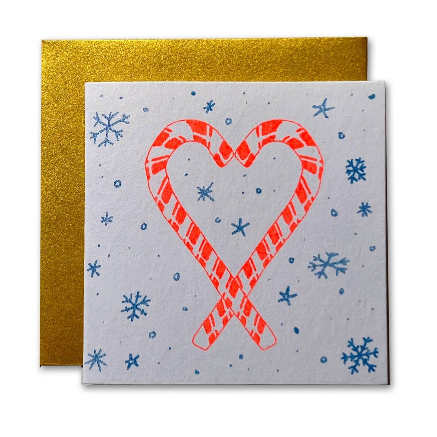 Candy Cane Risograph Tiny Card