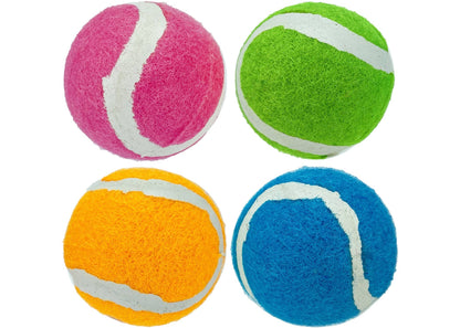 Multipet Minipet Squeaky Tennis Balls Dog Toy Asst. 4pk 2.5"