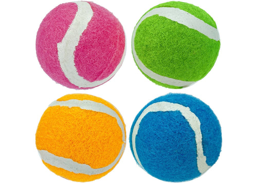 Multipet Minipet Squeaky Tennis Balls Dog Toy Asst. 4pk 2.5"