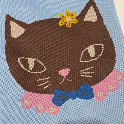 Chat Au Chocolat Knit Tote Bag
