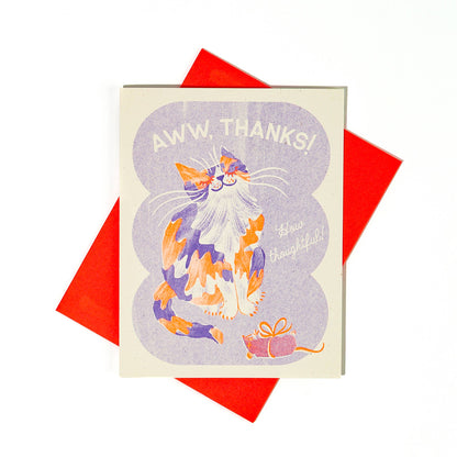 Aww, Thanks! Cat - Risograph