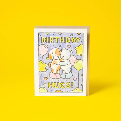 Birthday Hugs DIY Coloring Card by Bobbie Goods