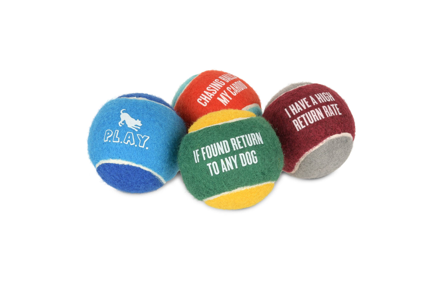 P.L.A.Y. Pet Lifestyle and You - Dog Tennis Ball - 4 Pack