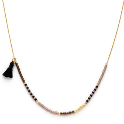 Chocolate- Japanese Seed Bead Necklace